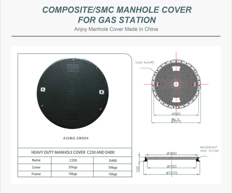 High quality UV proof Fuel tank double seal manhole cover for gas station
