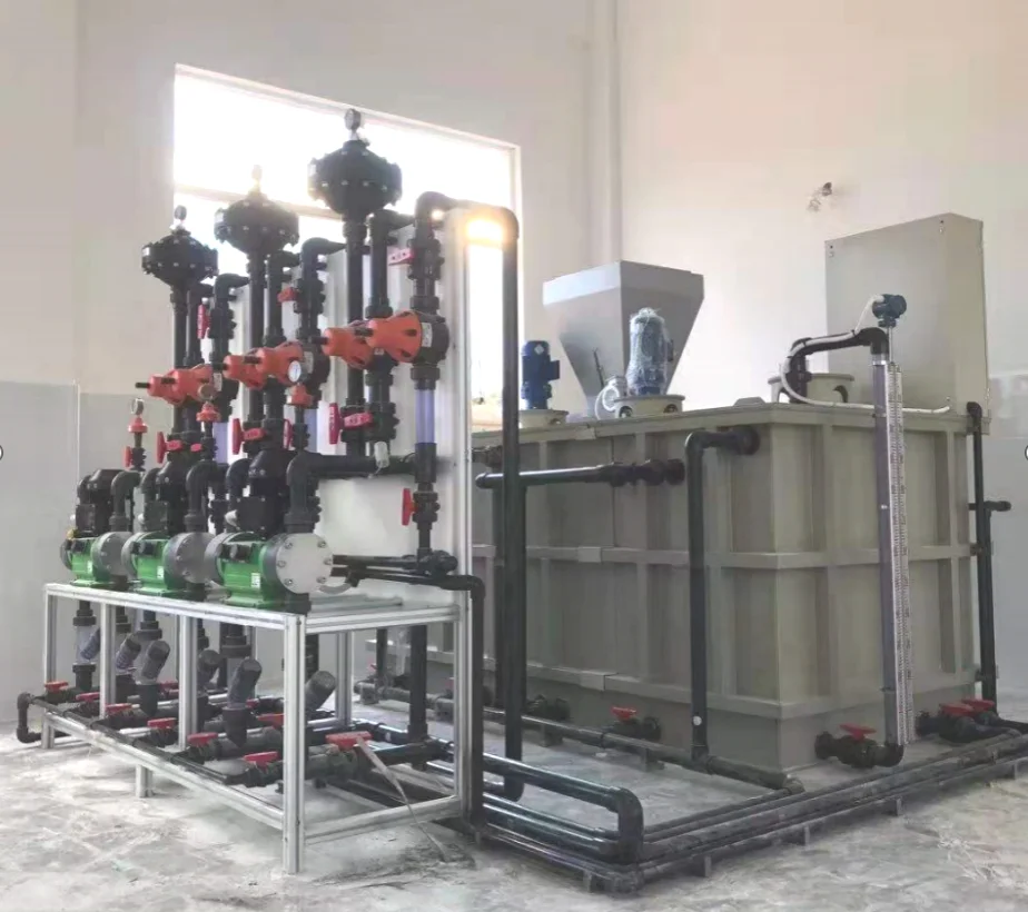 Automatic PAC PAM water treatment chemical sodium calcium hypochlorite granule dissolving and dosing system