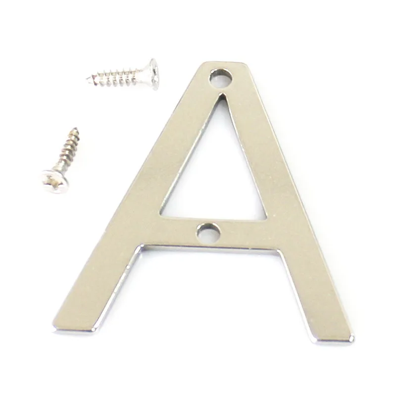 Advertising door plate stainless steel metal 5CM letter wall screw hole number plate
