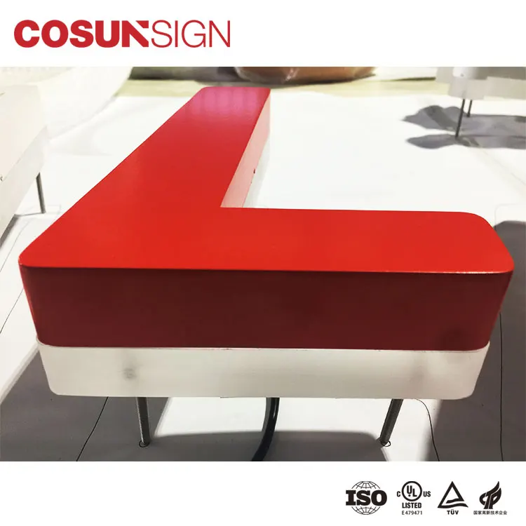 Cosun 3D Acrylic Led Backlit Embossed Personalized Aluminum Logo Signage