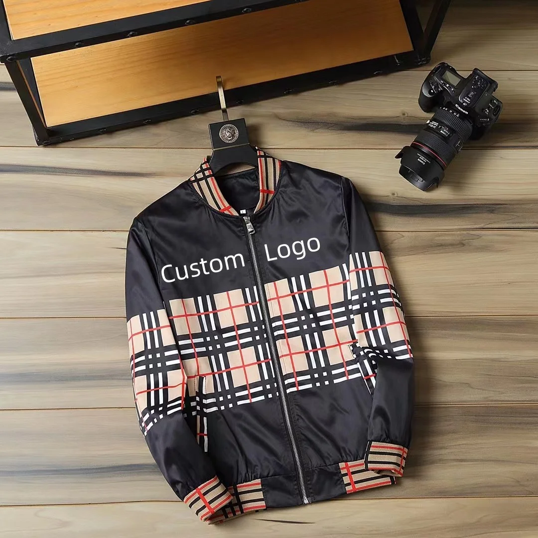 Burb Casual Work Jacket Men erry Fashion Plaid Patchwork Jacket Waterproof outdoor lightweight jacket