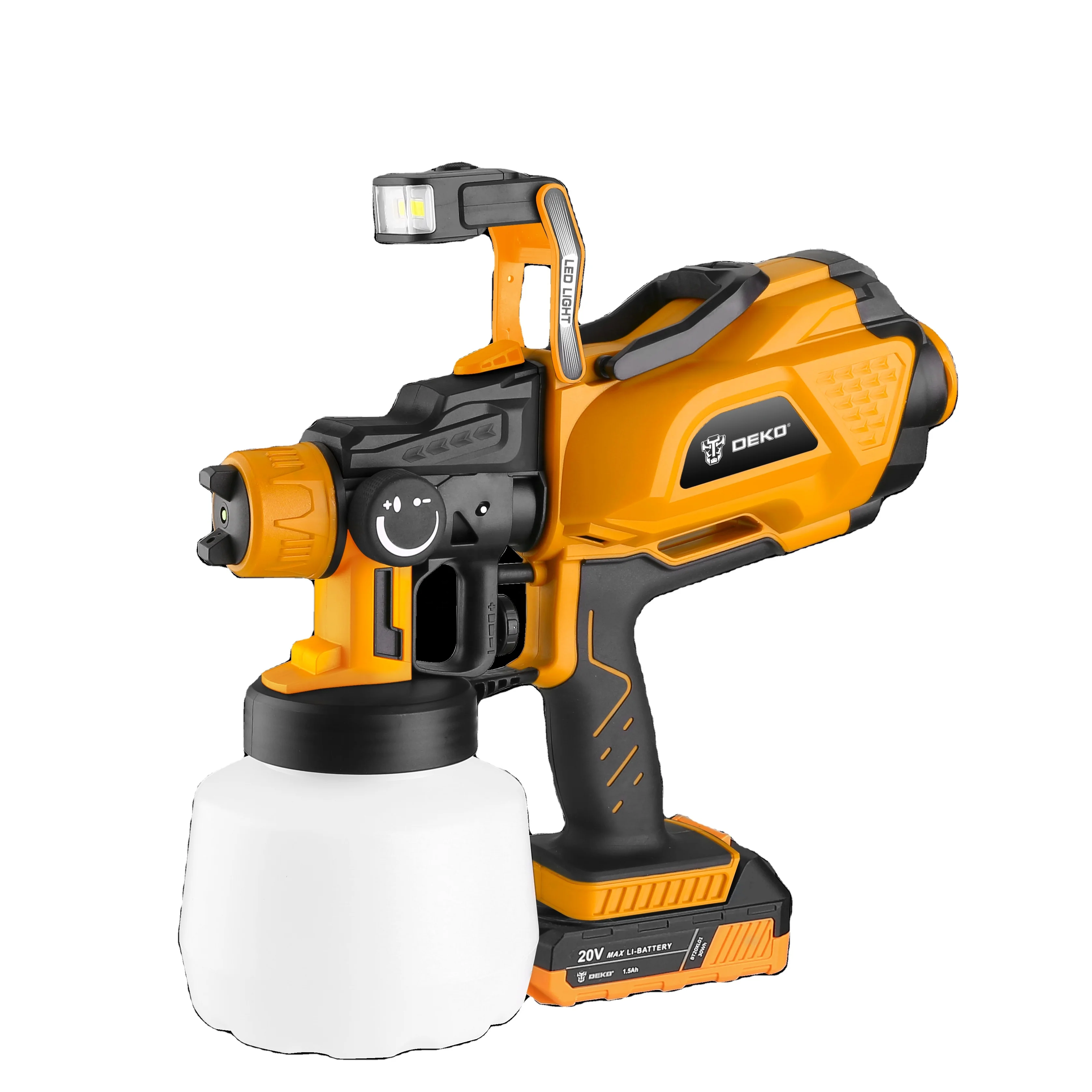 DEKO DKSG20K3Y-S1 20V 1200ml Cordless Spray Gun Other Tools High Power Multi Function Electric Hand Held Paint