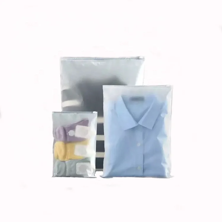 Factory Direct Sales Custom Packing Clothes Plastic Frosted Zipper Poly Bags For Clothing Packaging