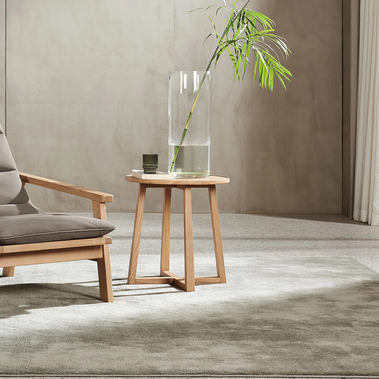 Sofa side end table solid natural wood coffee table portable tea table for living room balcony free assemble low height