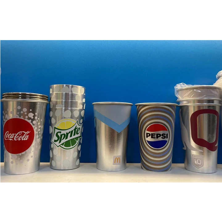 Custom Promotion Magic Aluminum 16Oz Stackable Stadium Cold Beer Tumbler Mug Color Changing Cup