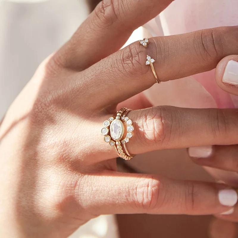 Milskye exclusive silver 925 thin band bridal jewelry cz zircon curved finger ring