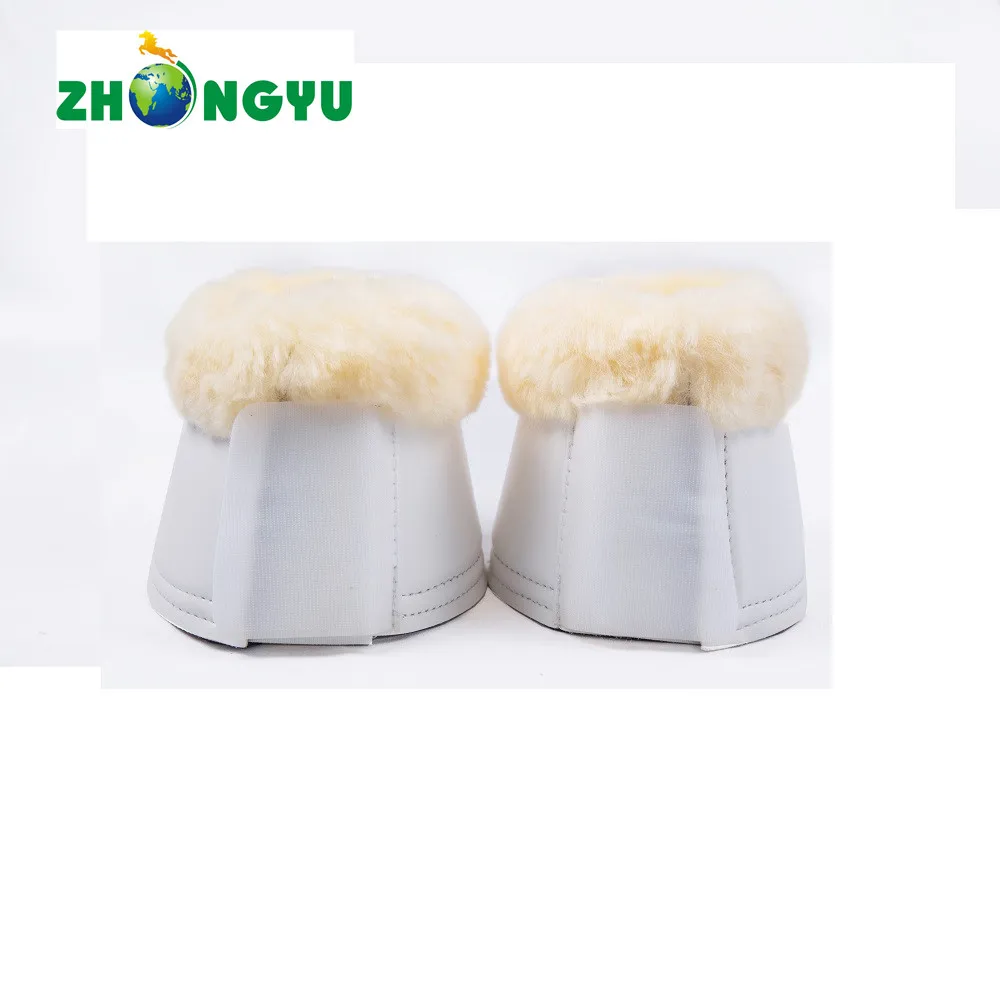 Hot Sale Rubber Bell Boots for Horses White Cheap Sheepskin Bell Boots