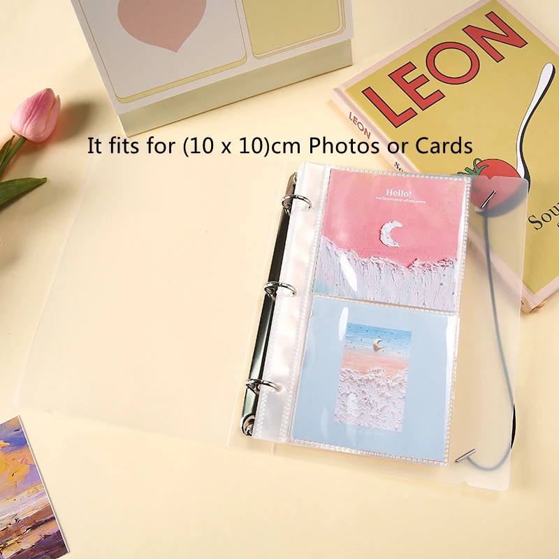 Well-Selling 3 Ring Binder with 25 Clear Plastic Inner Pages 10 X 10cm Pockets Inch Closure for Kpop Albums Mini Photocards