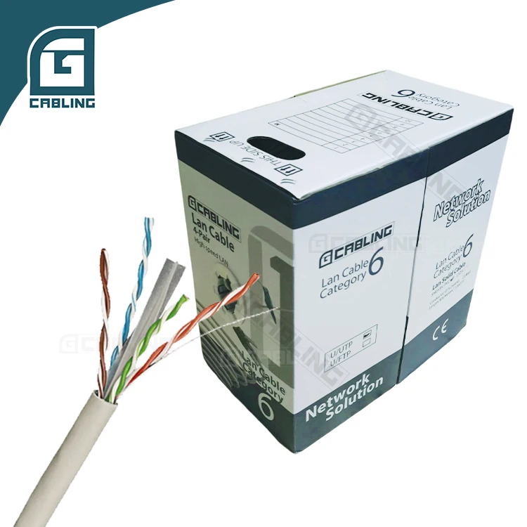 Gcabling Zhejiang China utp cable cat6 price 305m cat6 intercom cable utp cat 6 100% cobre lan cable