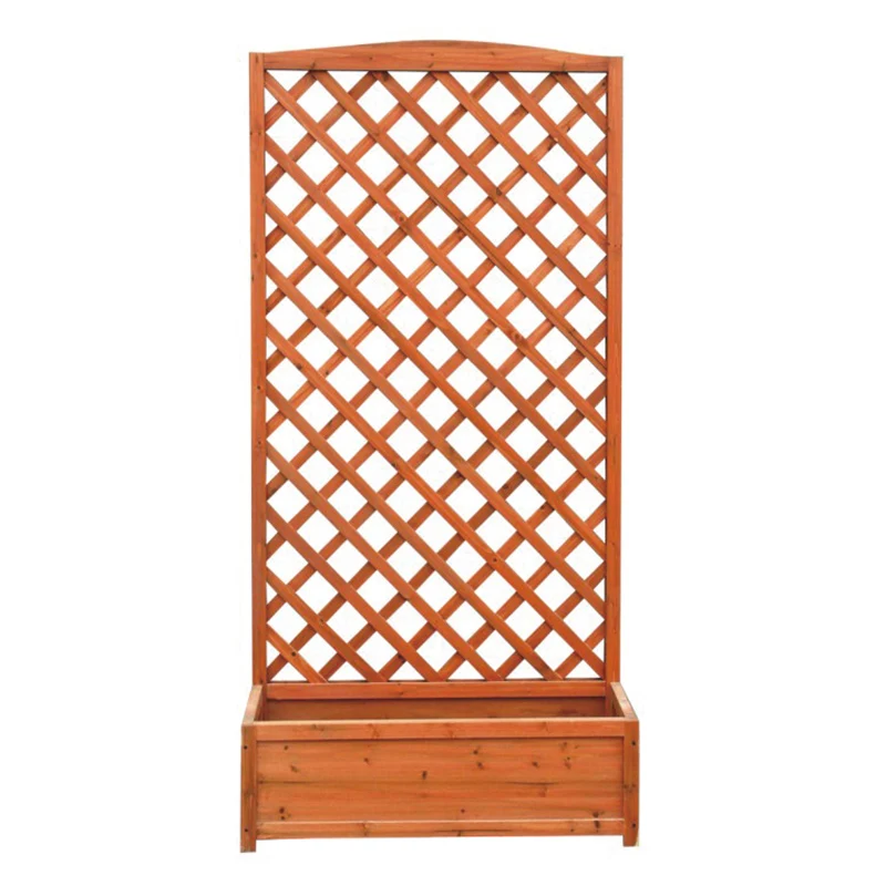 Expanding wooden garden wall fence with box