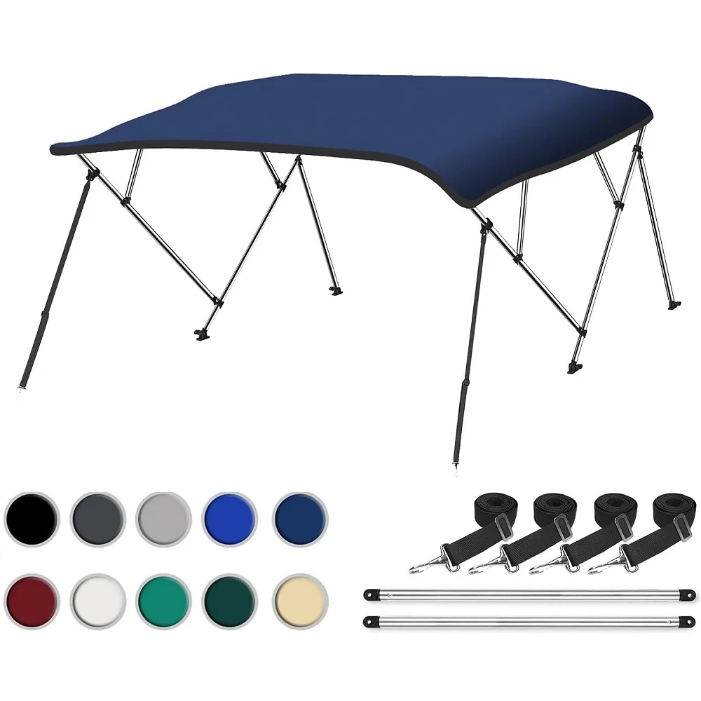 Heavy duty Inflatable 4 Bow Different Size Bimini Top Cover Includes Mounting Hardwares