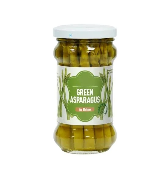 Fresh Taste Natural Product oem brand vegetable Canned green asparagus 212ml in tins jars