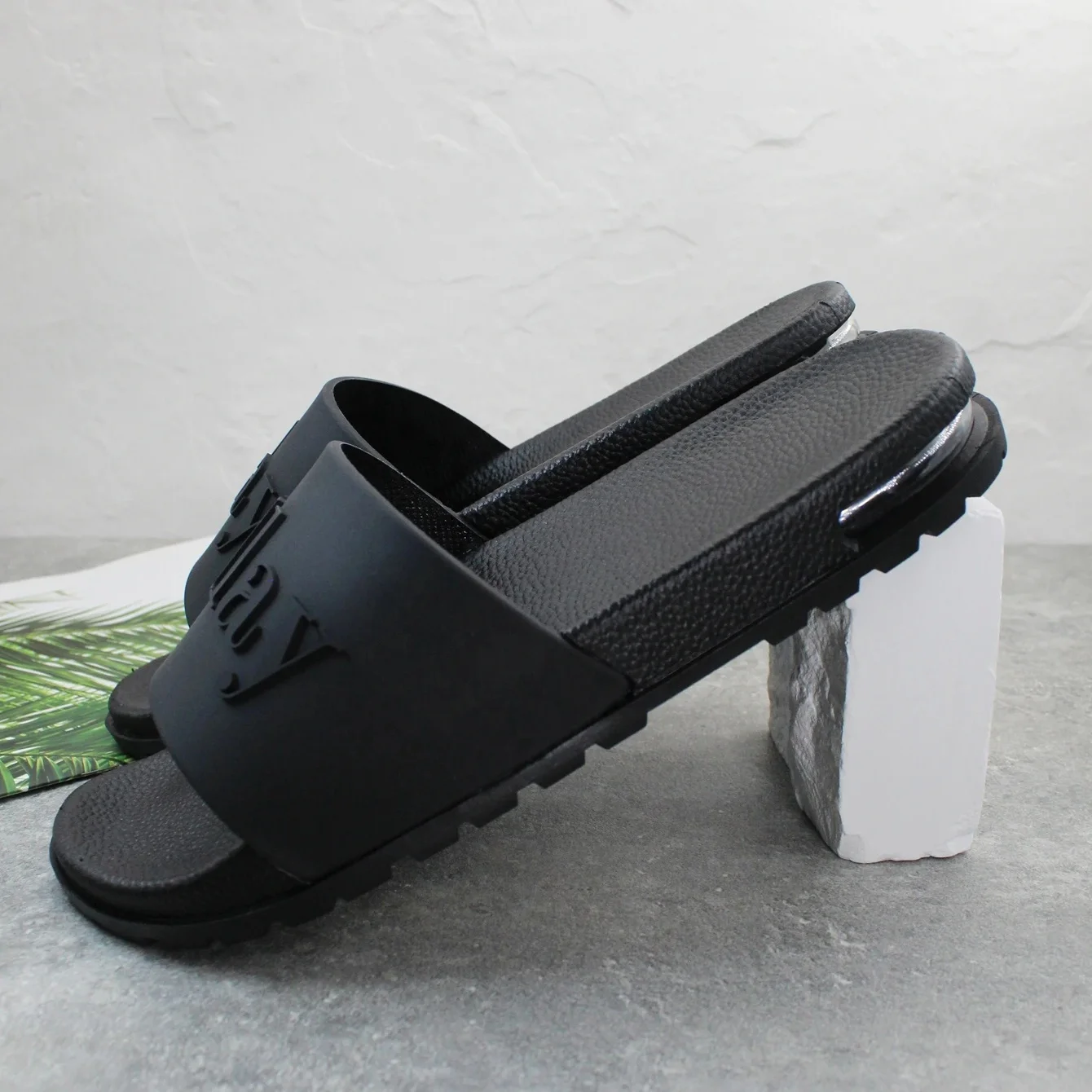 Hellosprot Mens Air Cushion Slides For Men Chancla Custom Outdoor Beach Shoes Flip-Flops Sandals Design Logo Indoor Slippers