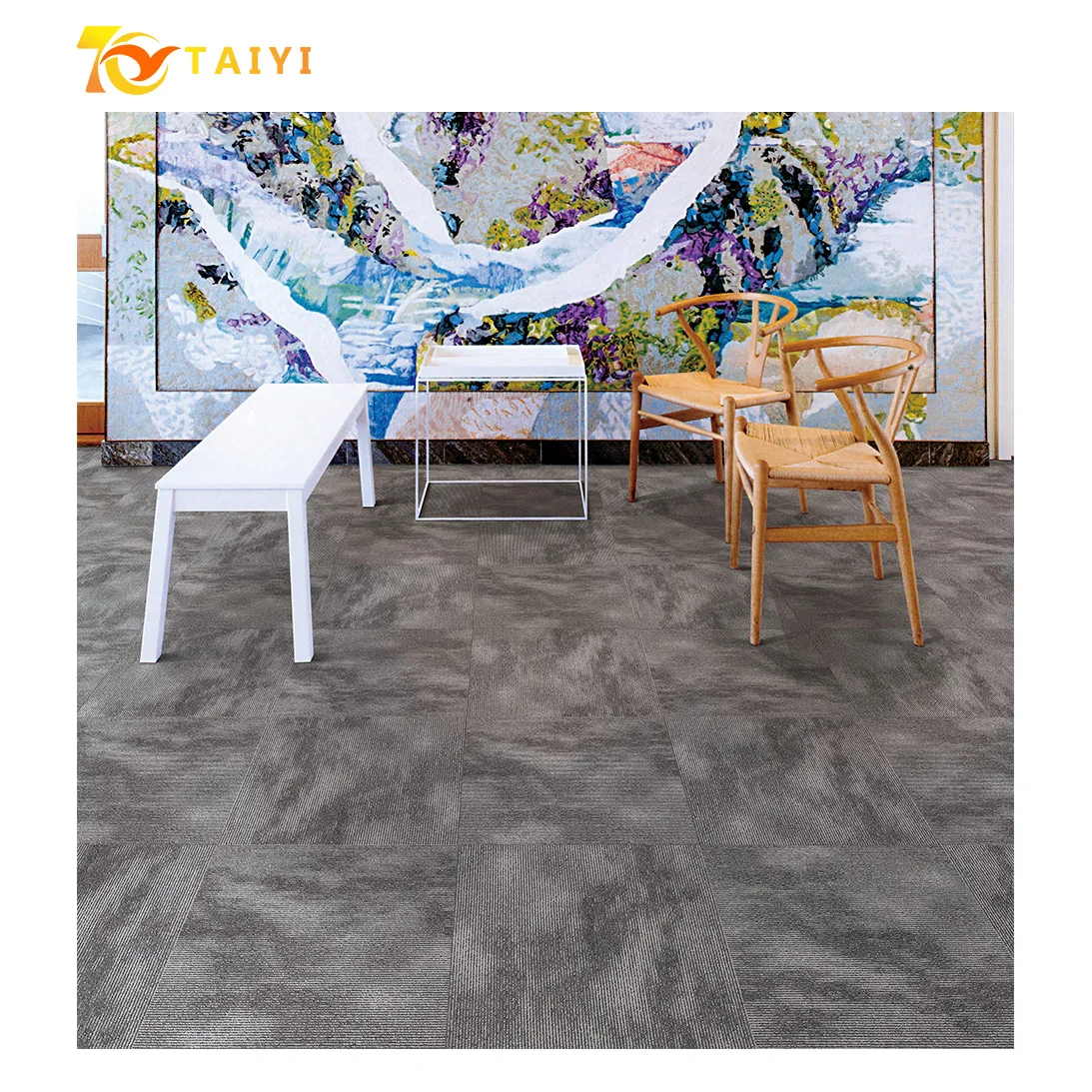 Modern Designed Commercial Flooring Carpet Tiles Manufacturer PVC Backing office floor carpet tiles