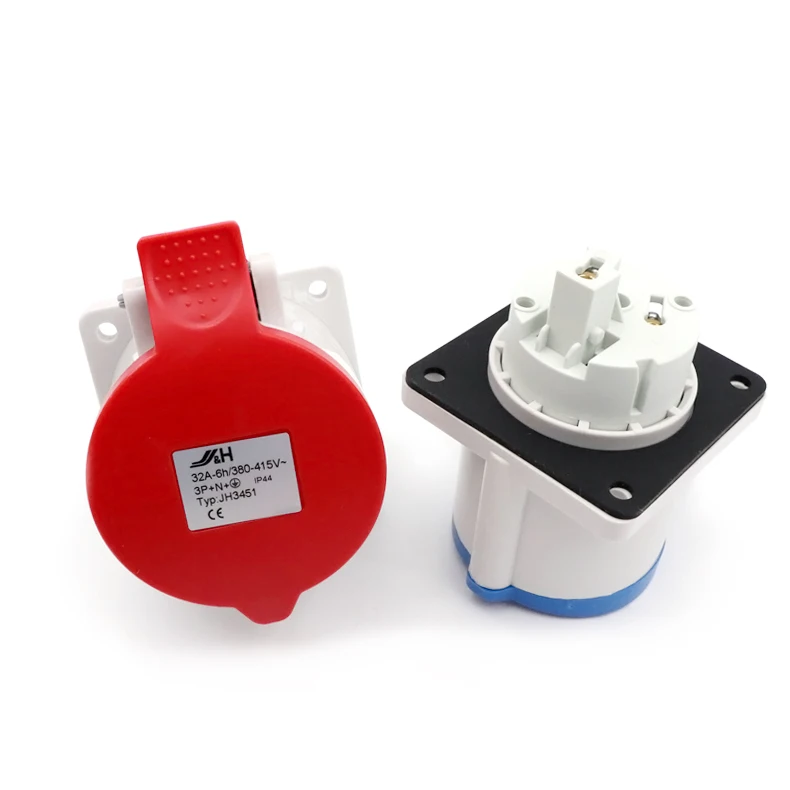 European standard socket waterproof outlet 63A 4P IP44 plug&socket EN/IEC industrial panel mounted socket industrial
