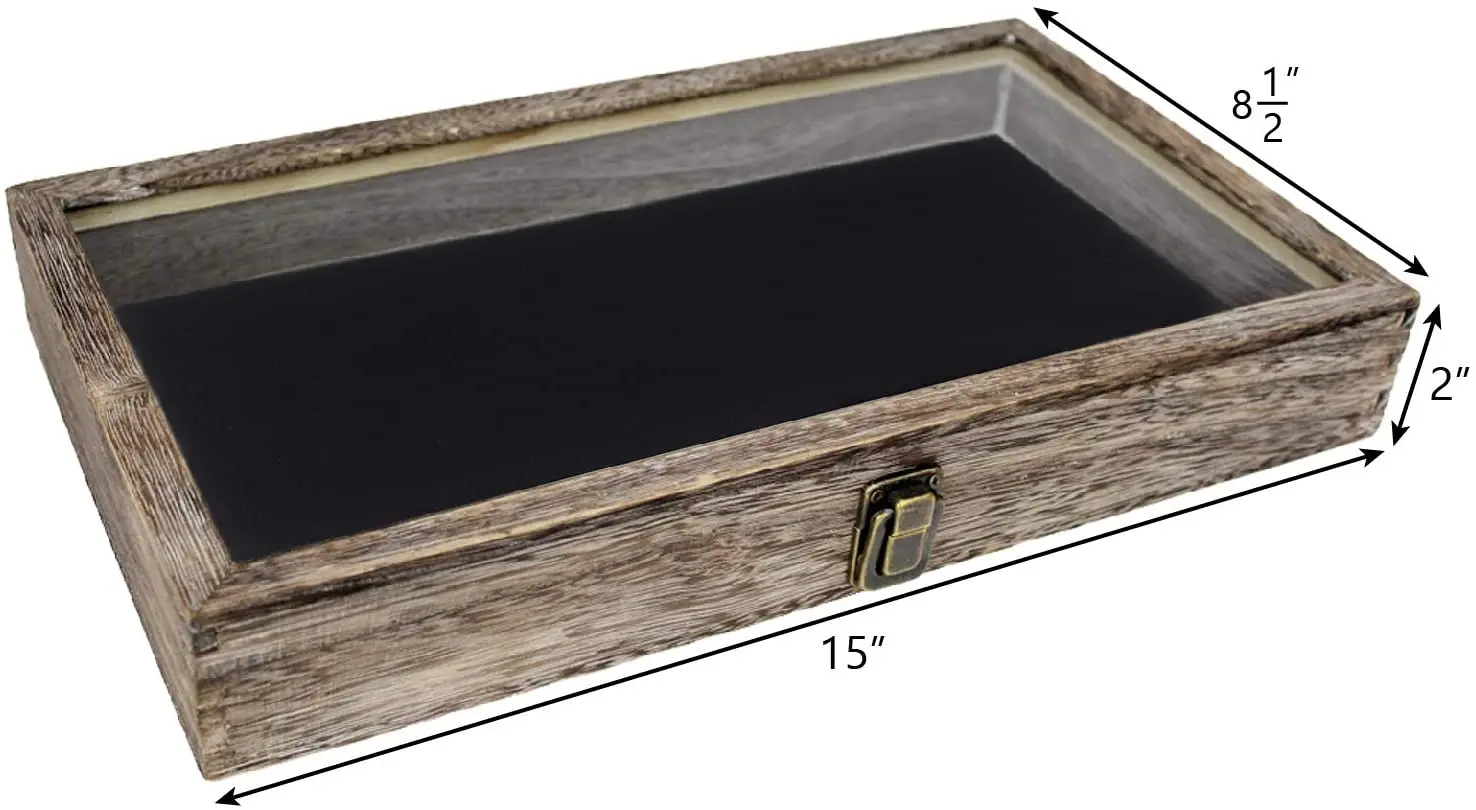 Custom Unfinished Pine Wood Gift Packaging Box Wooden Slide Top Box with Clear Acrylic / Glass Sliding Lid