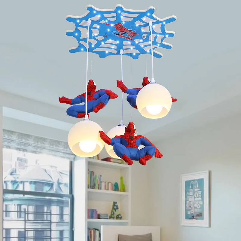 Zeal Lighting spider man Kids Lamps carton ceiling light boy bedroom eye protection LED modern children led lighting