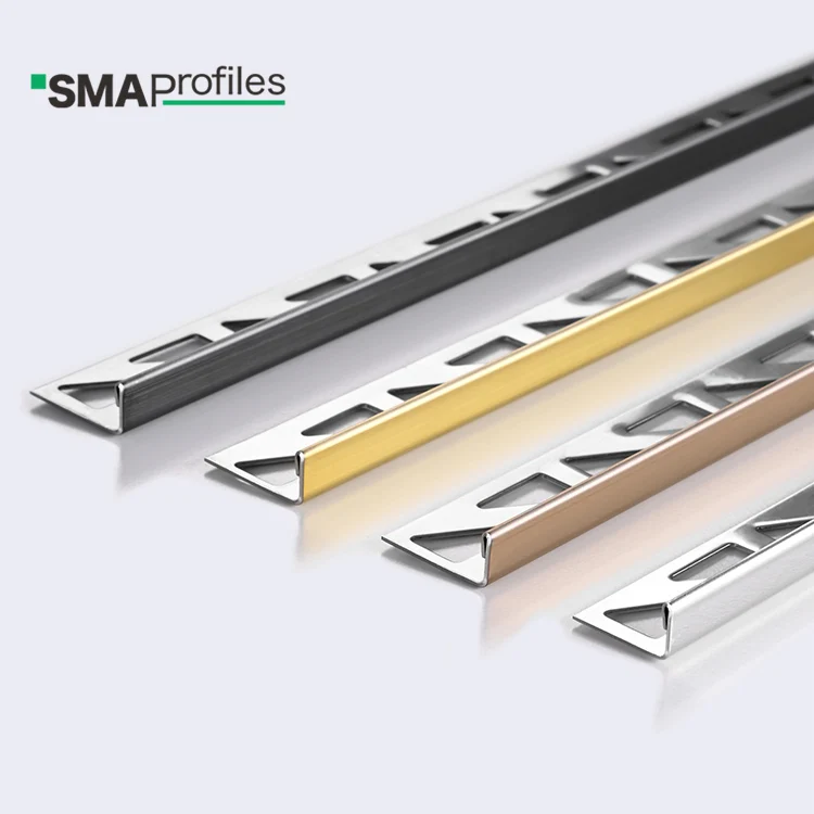 SMAProfiles Factory Price Decorative Tile Edge L Shape Ceramic Tile Trim Corner Floor Transition Strips