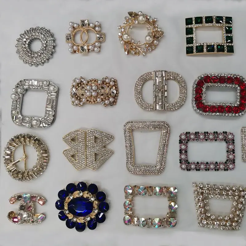 Hot sales silver crystal rhinestone metal shoe accessories clips shoe flowers for women shoes