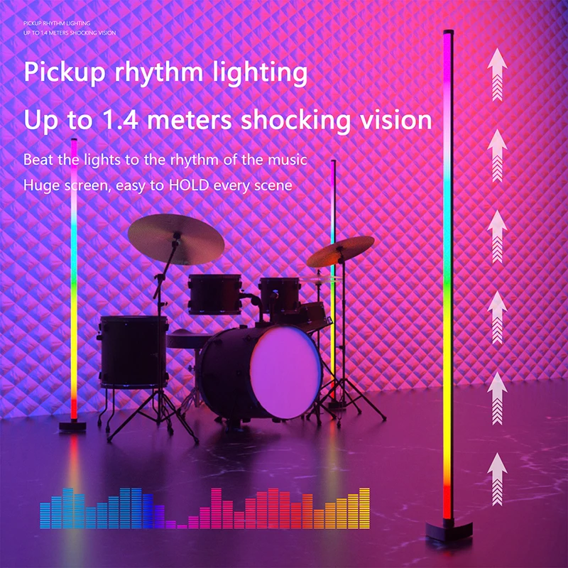 По заводской цене ИК-приложение умное управление RGBIC RGB светодиодный стоячий угловой напольный светильник для гостиной дома
