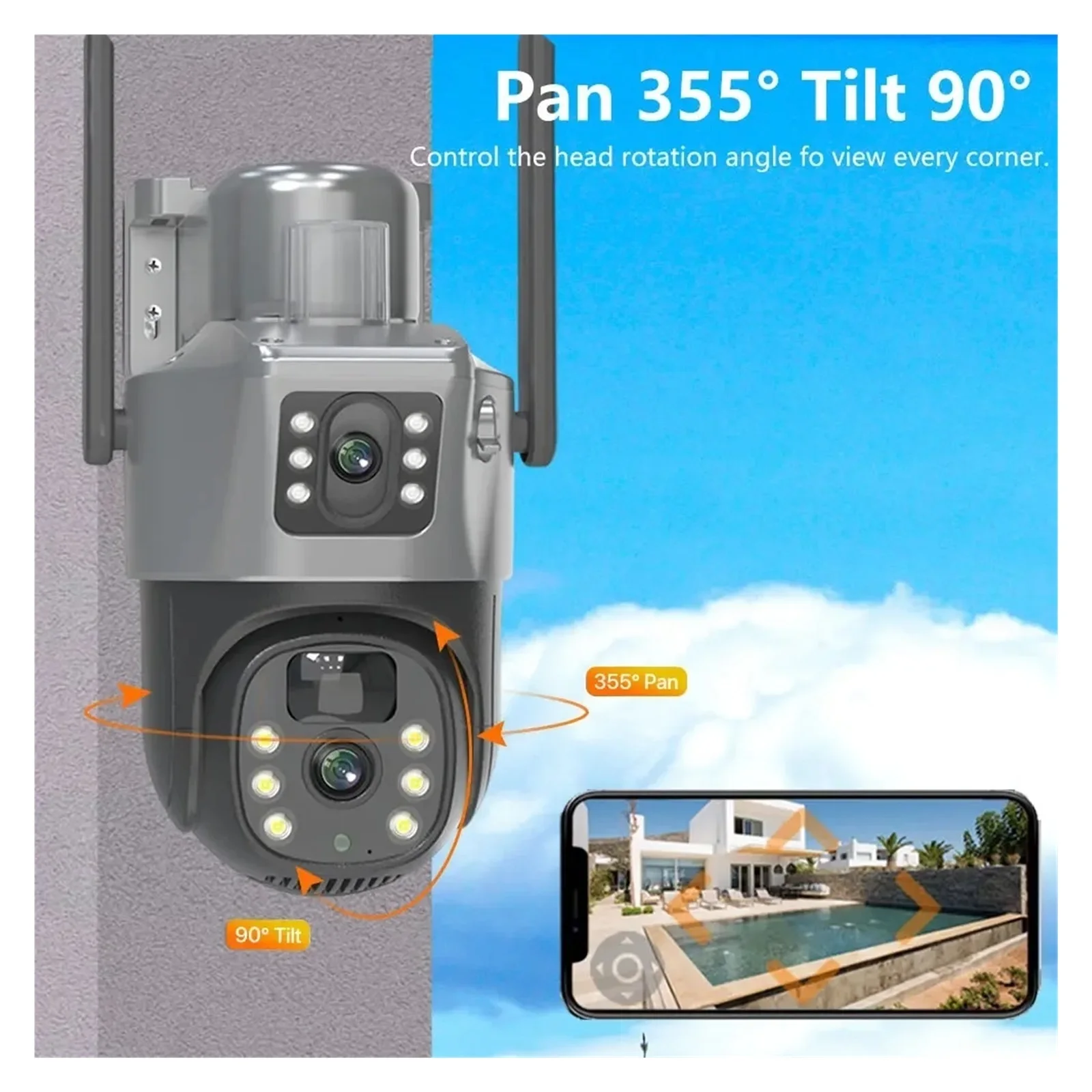 Senhuo 8 million zoom AI tracking WIFI solar Camera Dual lens battery Wireless IP Outdoor Security PTZ