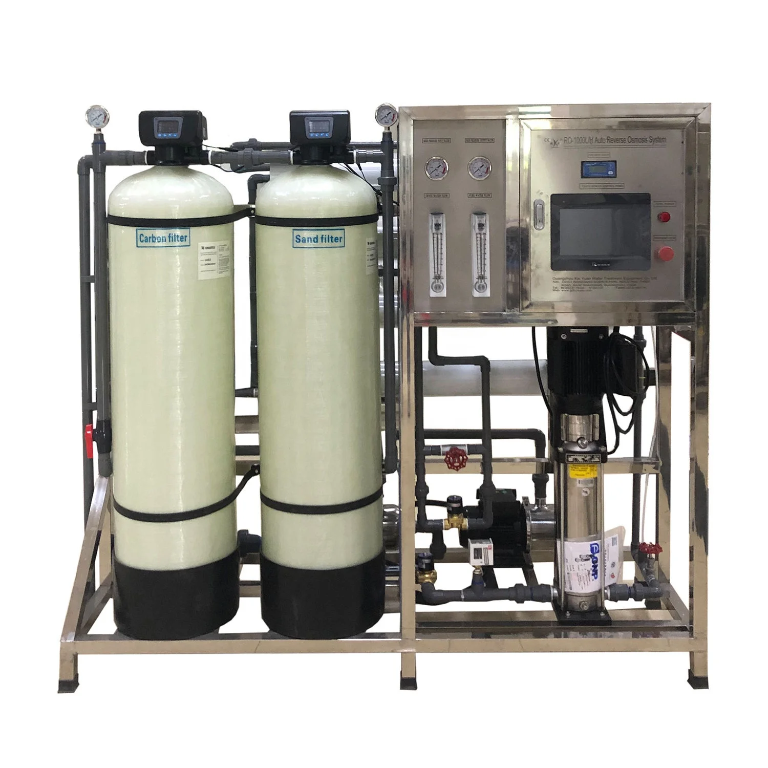 1000LPH Bore Well Brackish Water Treatment System Salt Water Reverse Osmosis To Drinking Water Desalination Machines