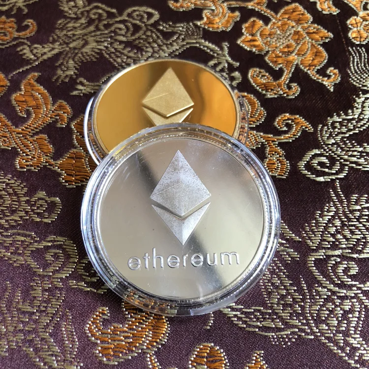 Оптовая продажа юбилейные коллекторы из сплава позолоченная монета эфириума Eth Биткоин