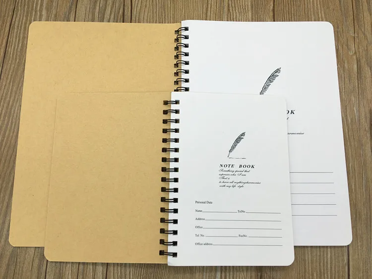 Print Cheap stitched daily Bulk Blank Paper Notebook Brown kraft journal Paper Notebook