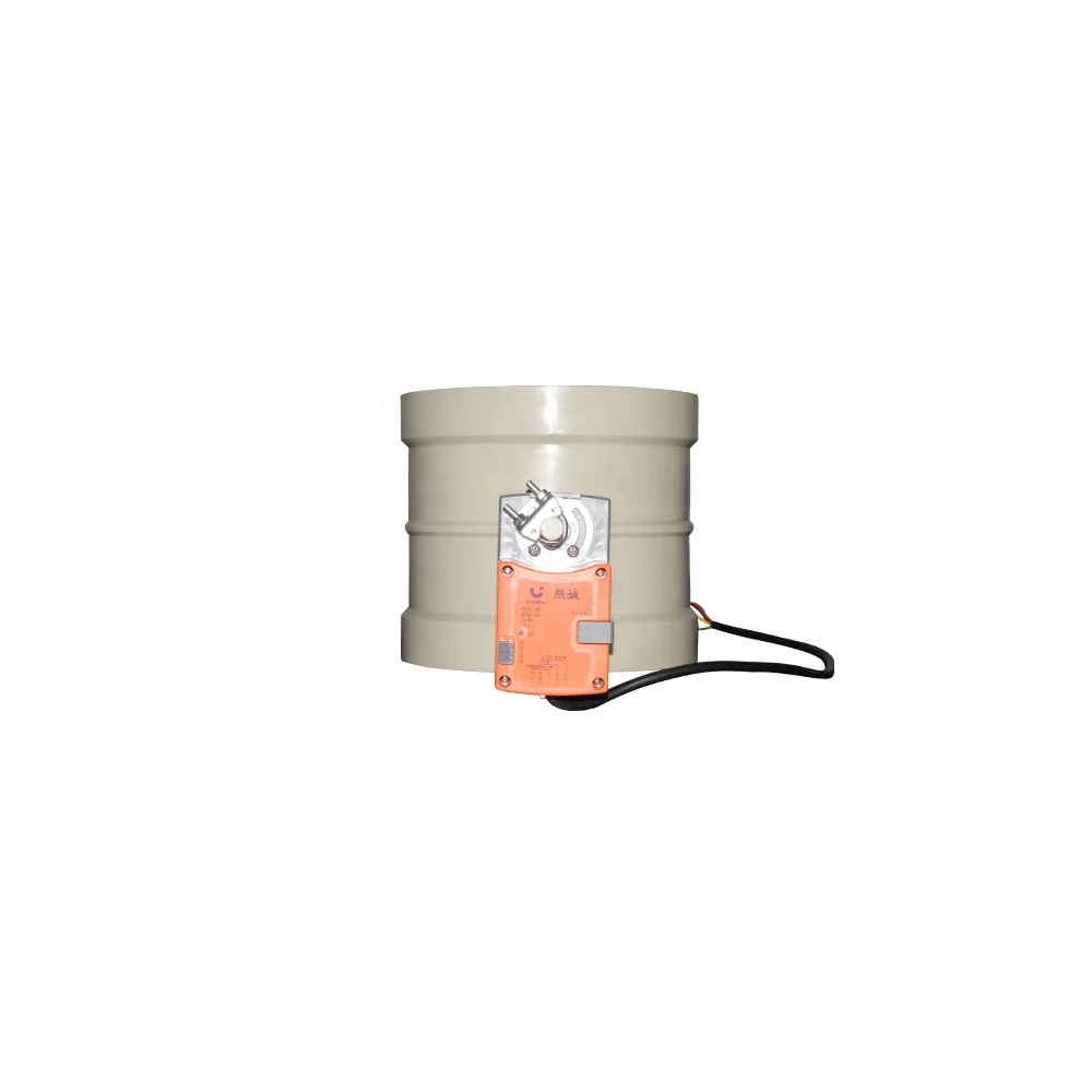 Plastic pp  motorized valve for air flow control, valve with damper actuator ventilation controller DN90mm DN110mm