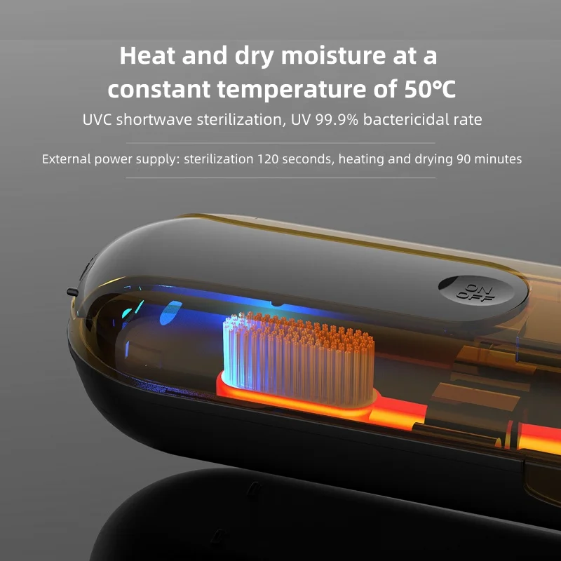 Portable toothbrush Chopsticks spoon storage box with ultraviolet sterilization and drying function Carry UV disinfection lamp