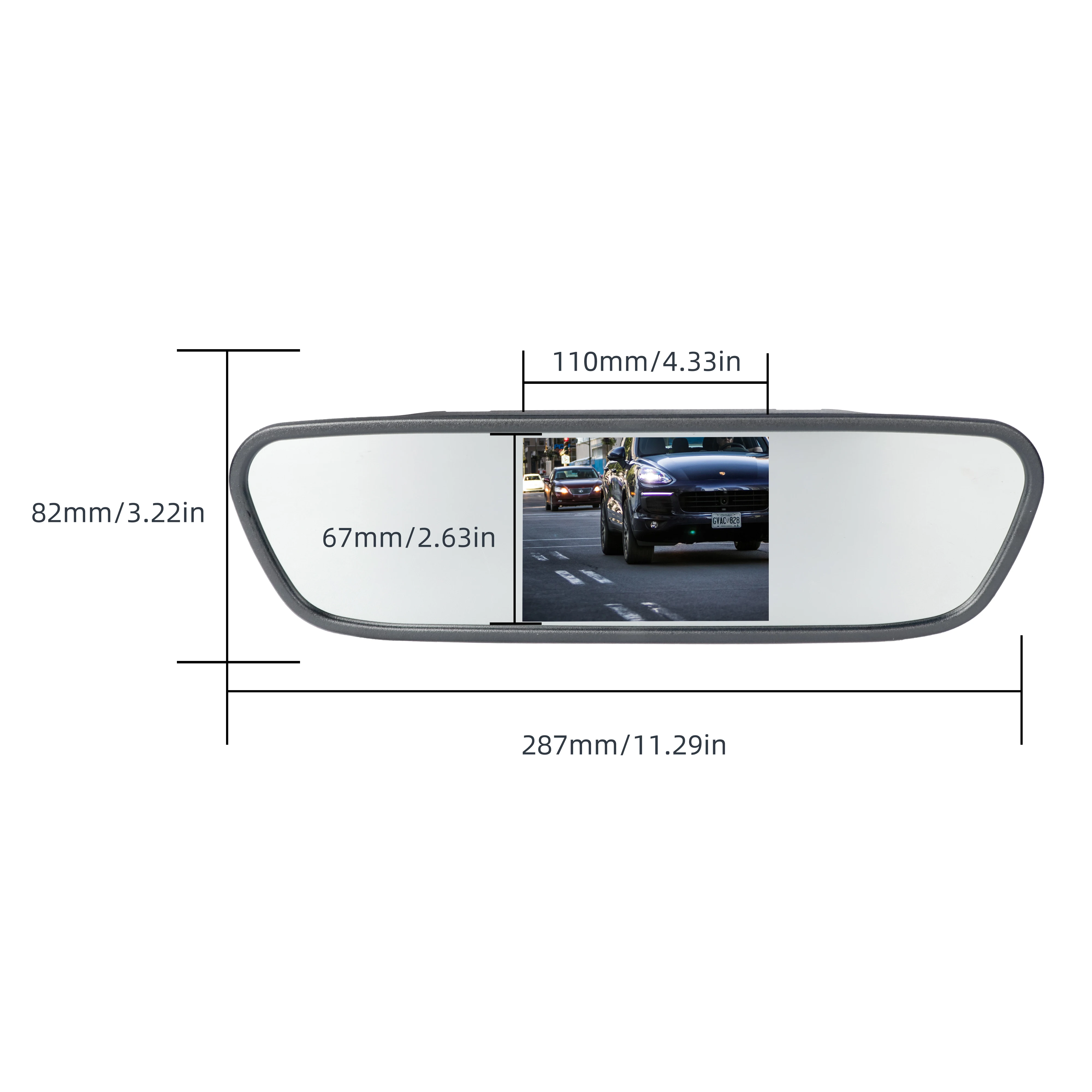 Universal 12-24V 5 Inch Lcd Monitor Auto Invigilator Rear View Mirror Mount Clip-On Hd Car Rearview Mirror for Car Truck Van Bus