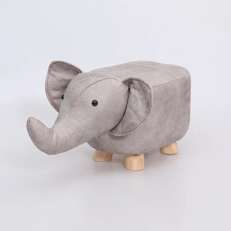Home Furniture Animal Shape Small Leather Stool  For Children Living Room Kids Chairs New Cute Elephant Foot stool