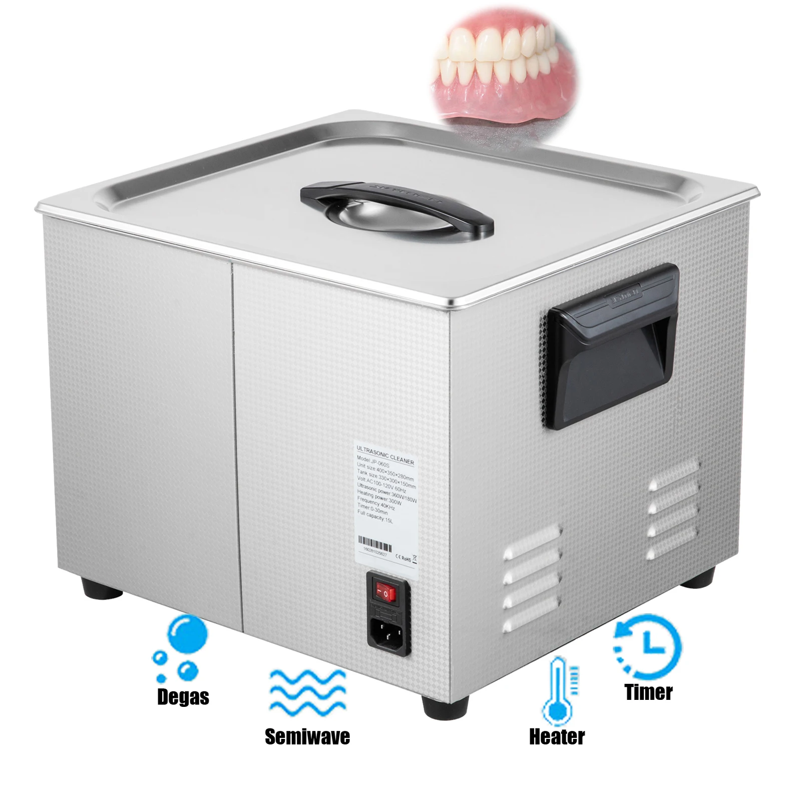 
 Ультразвуковой очиститель, промышленный ультразвуковой аппарат с австралийской/американской вилкой 15 л, цифровой ультразвуковой очиститель для оптических магазинов  Ультразвуковой очиститель промышленный Австралийский/Американский штекер ультразвуковая
