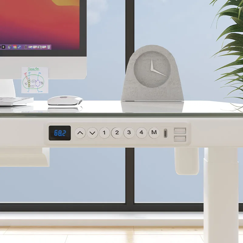 Manufacturer Smart Standing Desk Glass Top I Shape Electrical Rising Height Adjustable Standup Desk