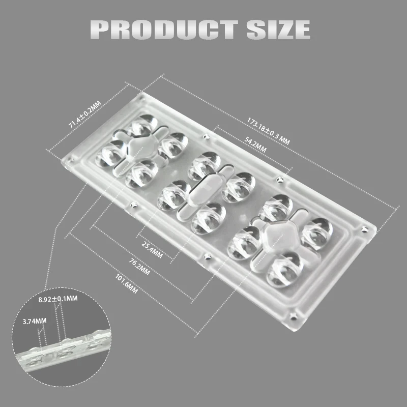 12 Led Pc Pmma Lens5050 25 Degree Lens5050 2X4 Led 50X50Mm Led Street Light Lens 2X2 Lens5050 2X4 Lens Array5050 Back Light Lens