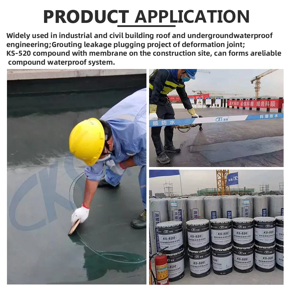 Non-curing rubberized underground building roof spray coating waterproof paint