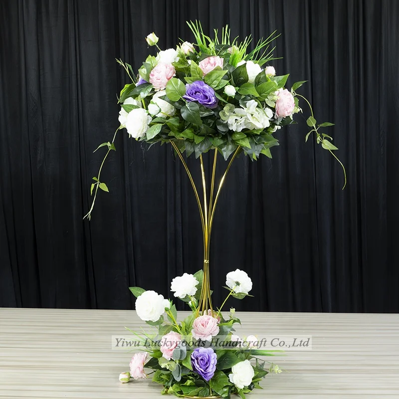 
LFB1603-14 round gold iron arch backdrop for wedding stage decorations 