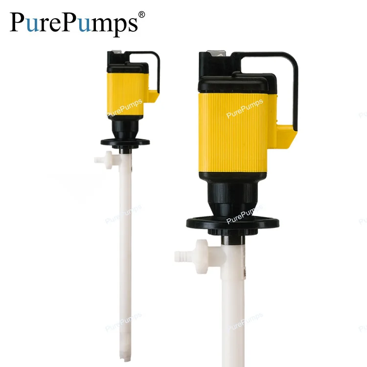 LUTZ model PVDF tube electric motor driving engine chemical acid corrosive liquids immersion barrel impeller pump