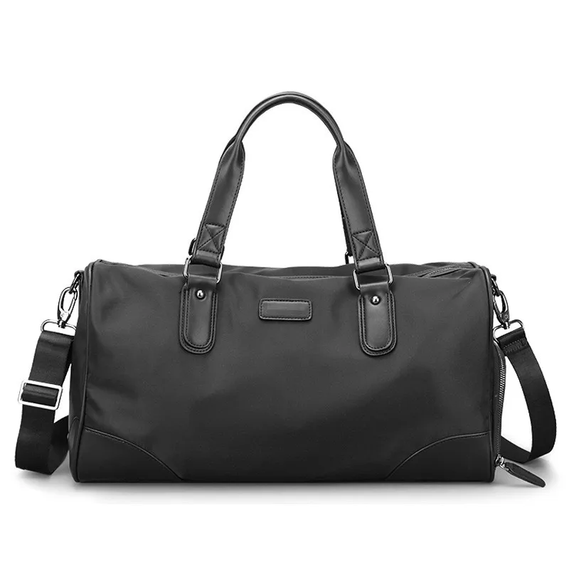 High Quality PU Leather Gym Bag Ladies Travelling Nylon Weekender Bag Large Capacity Overnight Bag