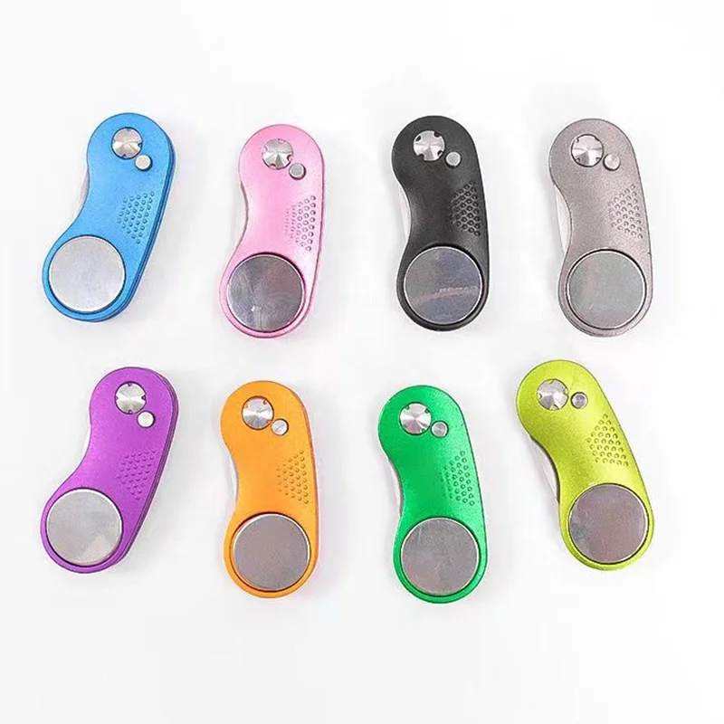Switchblade Golf Divot Tool Blank Metal Ball Marker Golf Green Pitch Fork Golf Divot Repair Tool with Magnetic Ball Marker
