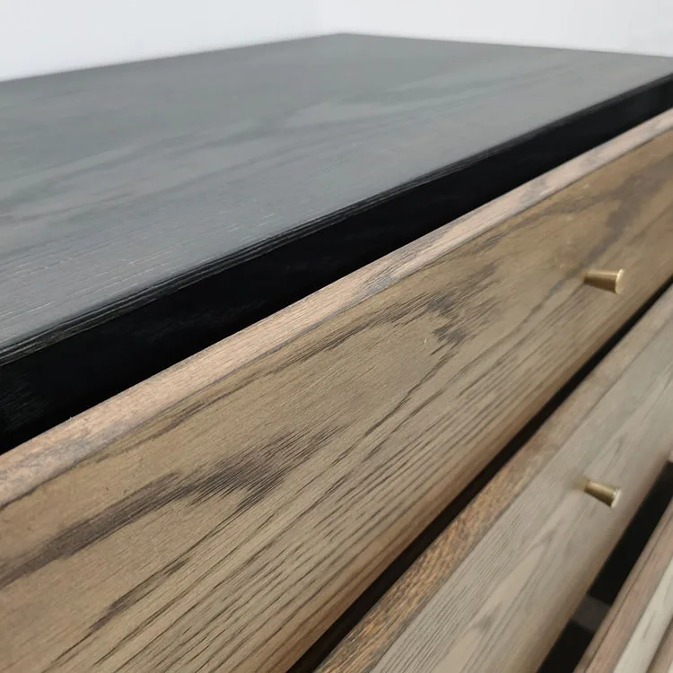 Wood double dresser chest of drawers for living room drawer storage cabinet five drawer tool cabinet