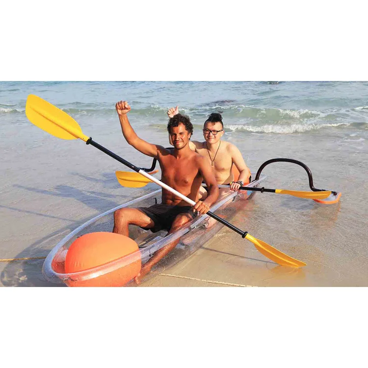 Vicking 11ft Transparent Polycarbonate Kayak 2 Seats Clear Bottom Boat Crystal Kayak/Canoe with Paddle for River Sea