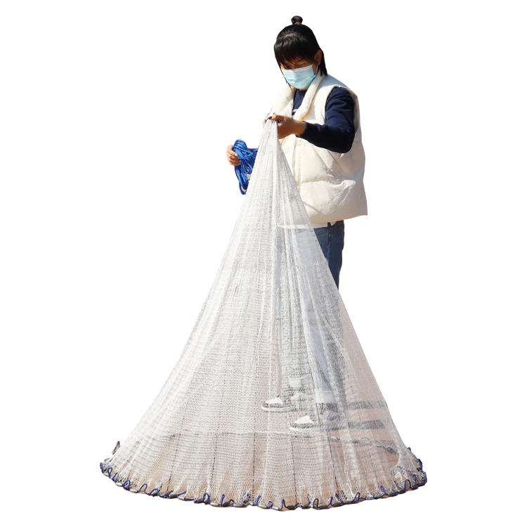 Nylon Multifilament American Style Cast Net Drawstring Fishing Casting Net