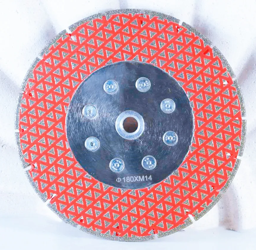 red circular saw blade 7 inch  180 mm  grinder cutting disc Diamond Electroplated circular saw blade marble cutting disks