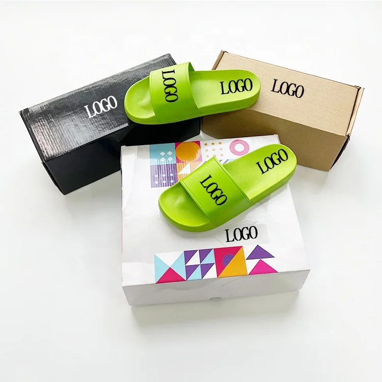 High Quality Plain blank Slides Slippers,Nice Embossing Design Mens Slides Slippers,Fashion Mens Slides Custom Box