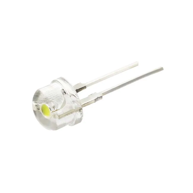Wholesale 8mm White LED Lamp Beads High Brightness F8 Straw Hat with Direct Plug Small LED Lamp Beads
