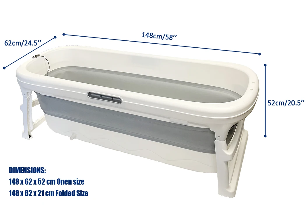 M/L/XL SIZE Plastic Folding Bathtub LED display Adult baby indoor Collapsible Portable Large Spa Bathtub with lid