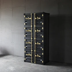 Large High Shipping Container Storage Bookshelf  Iron Board Frame Industrial Vintage Retro With Doors