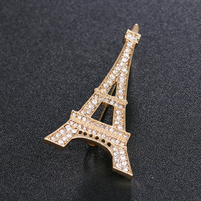 
Weiman Gold And Silver Plated Alloy Zinc Crystal Eiffel Tower Brooch for Costume Jewelry 