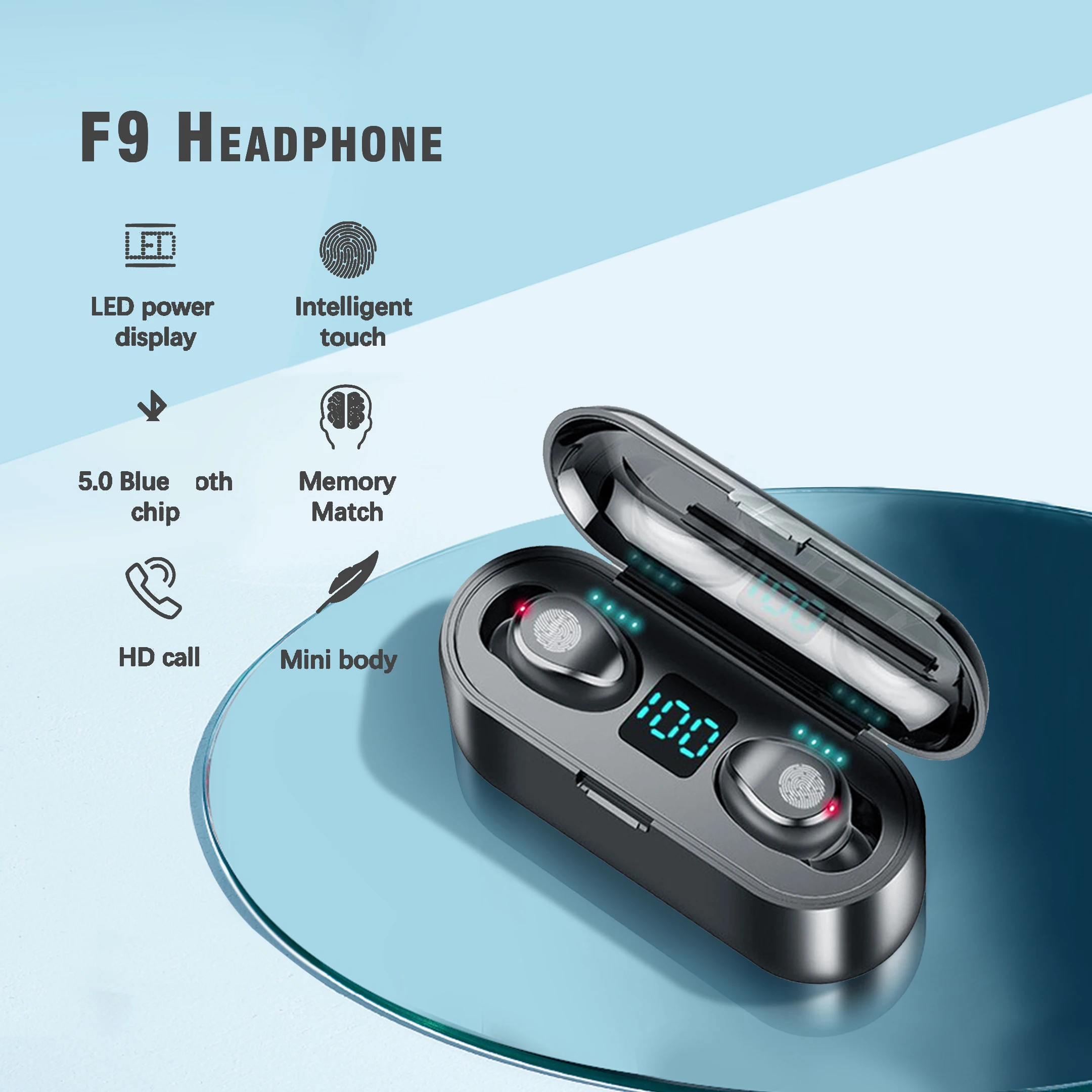  Tws f9 5c беспроводные наушники bt 5 0 наушники-вкладыши HiFi для мобильного телефона игровая гарнитура